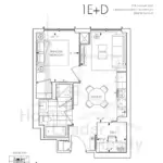 Queen-Church-Condo-1E+D-floorplan