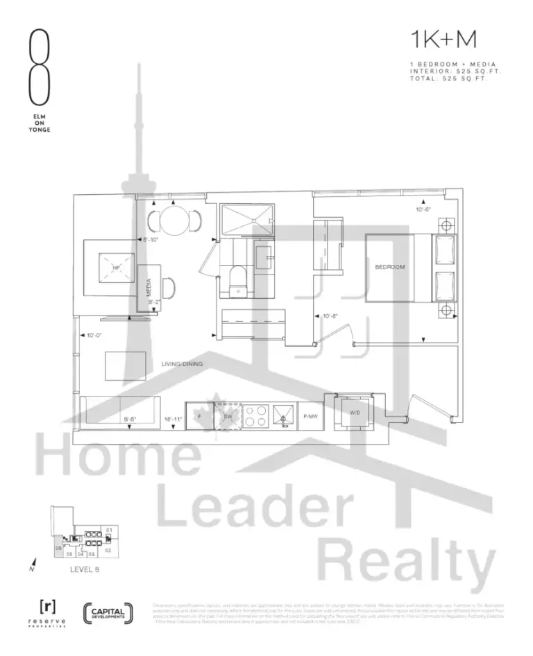 8-Elm-Street-Condos-Model-1K+M-floorplan