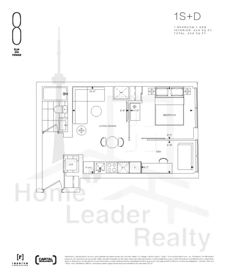 8-Elm-Street-Condos-Model-1S+D-floorplan