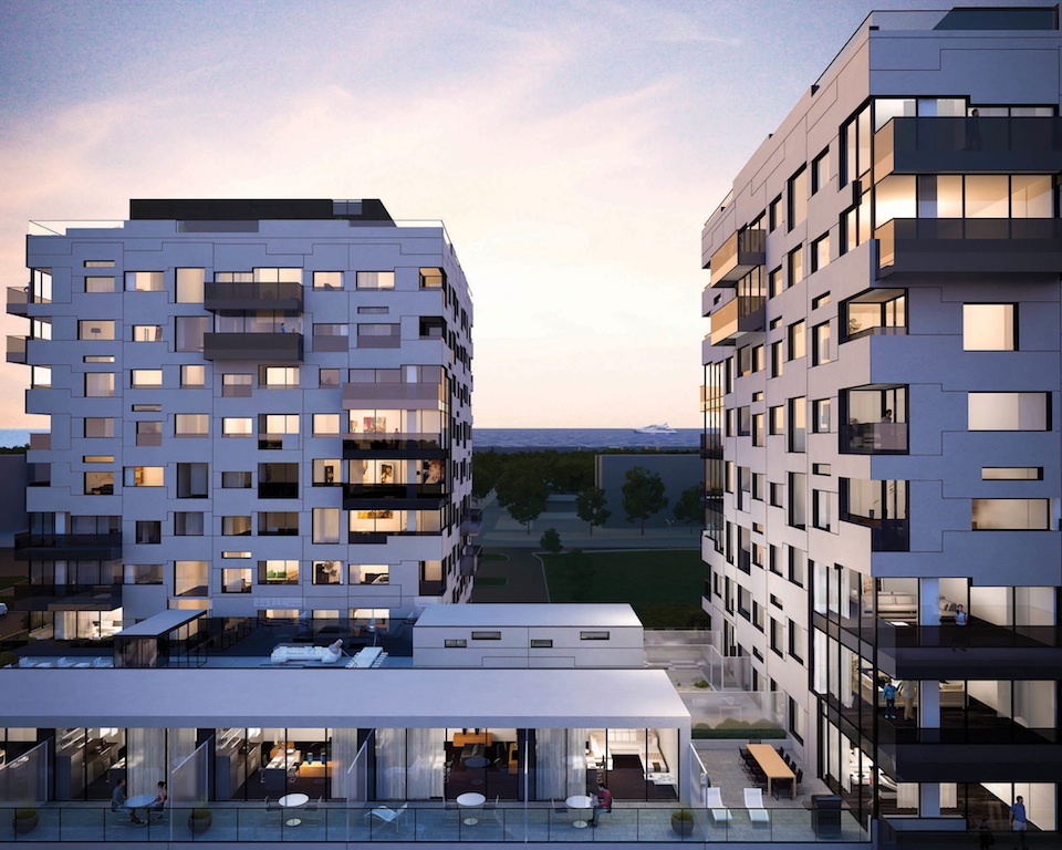 Gemini Condos - Exterior View In Evening