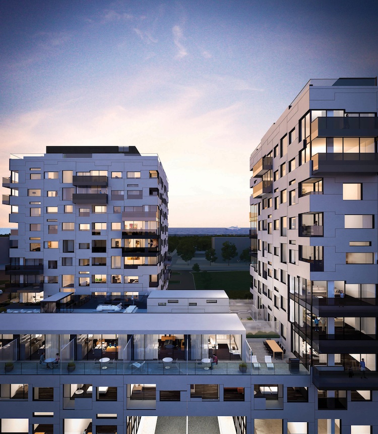 Gemini Condos - Exterior View In Evening-2