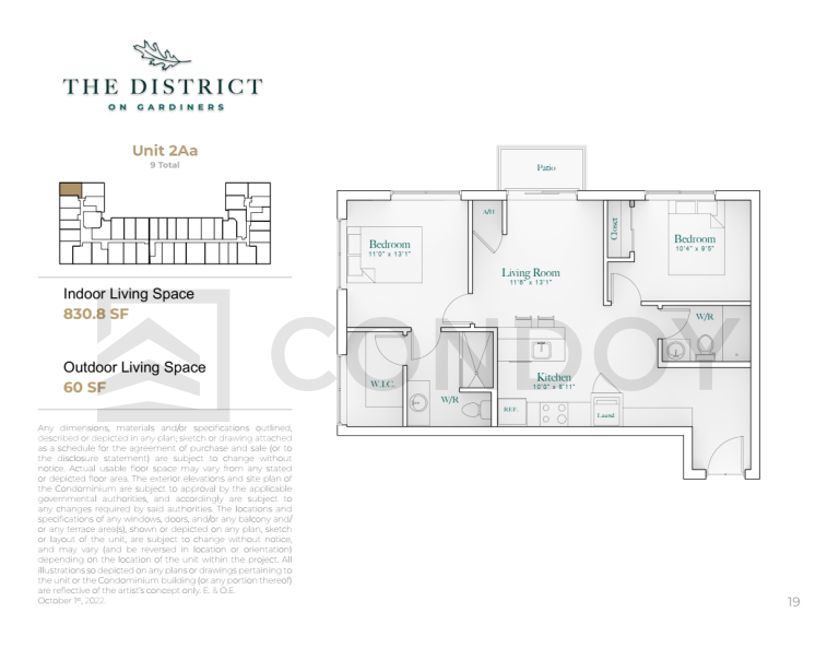 The District on Gardiners Condos 2Aa Floor Plans