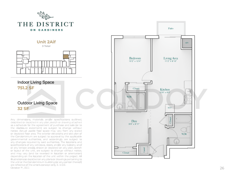 The District on Gardiners Condos 2Aif Floor Plans