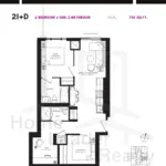 Centricity-Condos-2I+D-floorplan