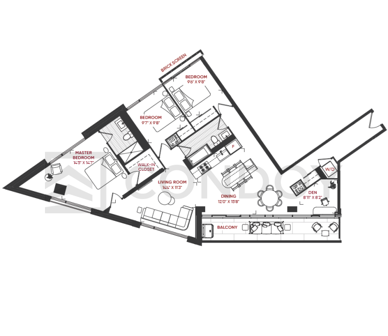 Junction Point Condos 3D_C Model Floor plan