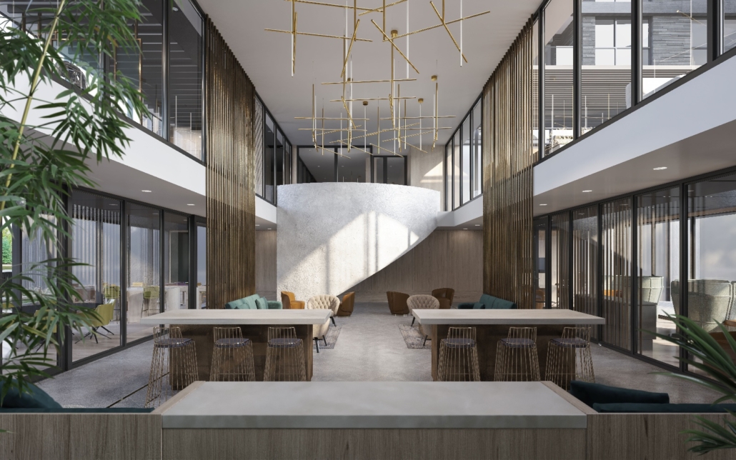 North Oak Condos 3 Grand Stair