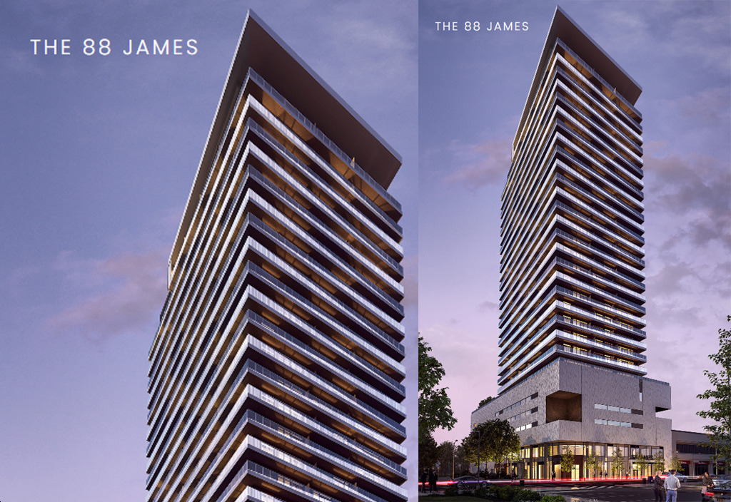 88 James Condos - Split-Screen-Upper-Levels-and-Tower-at-Dusk-8