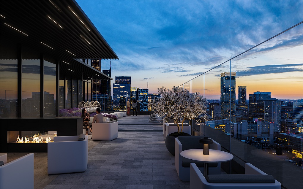 CELESTE CONDOS - rooftop-dusk