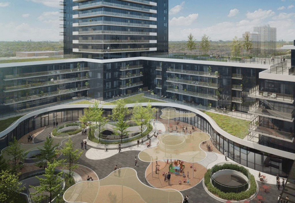 Canopy Towers - Looking-Down-Into-The-Courtyard-Terrace