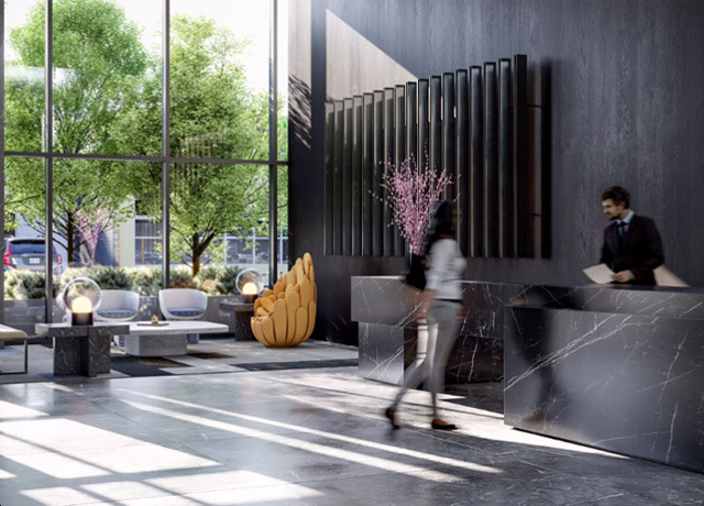 The Design District Condos - Hamilton-Interior-View-of-Lobby-with-Concierge-11