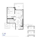 King Terraces Condos | E-045 | 442 SQF | 1B 1 King Terraces Condos | E-045 | 442 SQF | 1B King Terraces Condos E.045 Floorplan