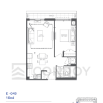 King Terraces Condos | E-049 | 578 SQF | 1B 8 King Terraces Condos | E-049 | 578 SQF | 1B King Terraces Condos E.049 Floorplan