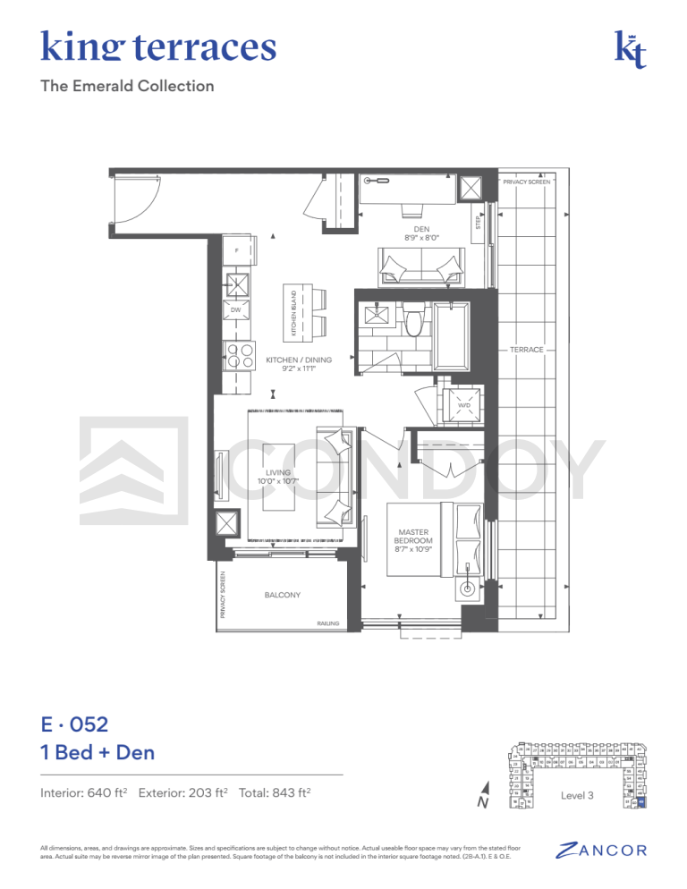 King Terraces Condos E.052 Floorplan