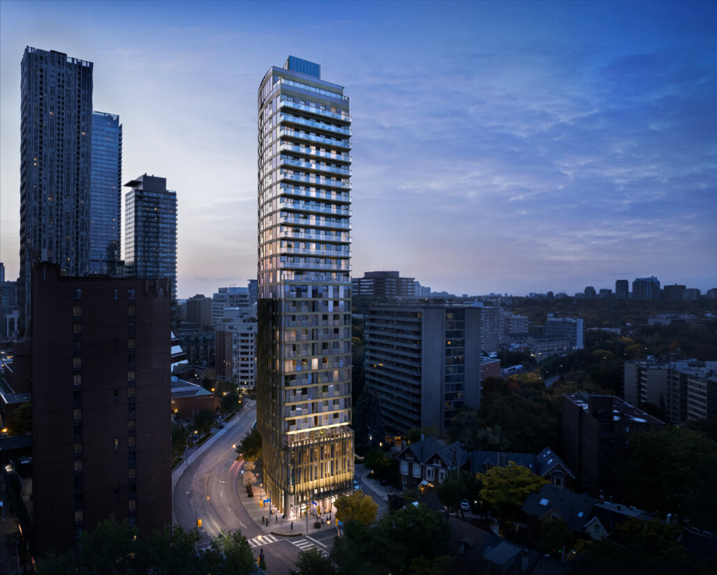 Park Road Condos - aerial-dusk-view