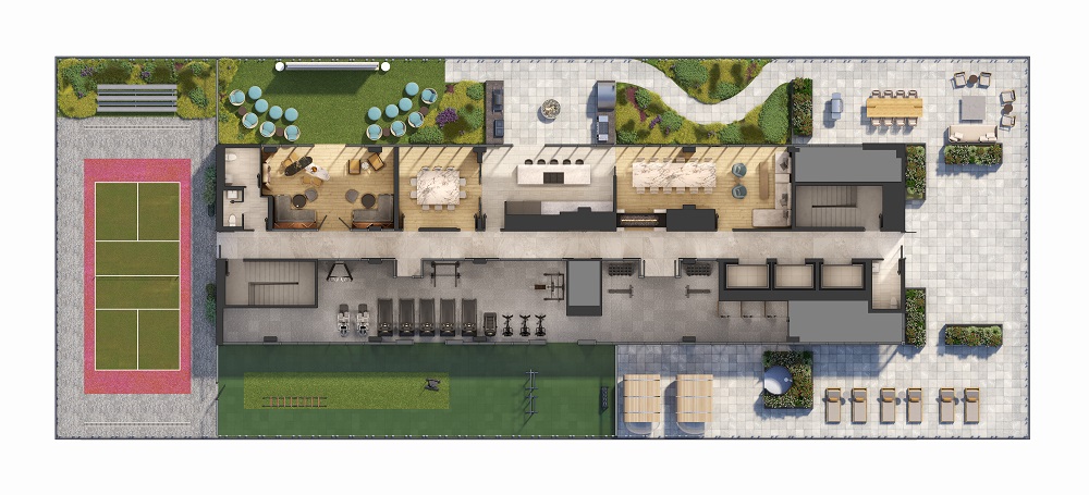 Rooftop Amenity Plan  - 8 Temple Condos