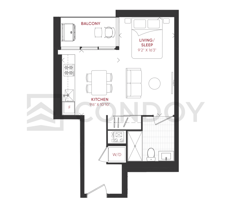 Junction Point Condos S_B Model Floor plan