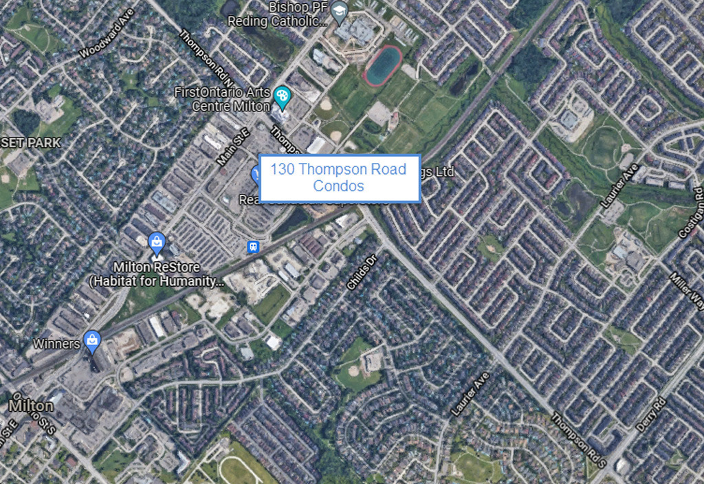 Thompson Towers Condos - Satellite-Map-View-of-Project-Location