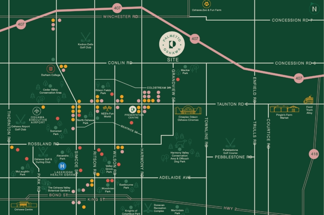 Palmetto North Oshawa Living - area_amenity_map
