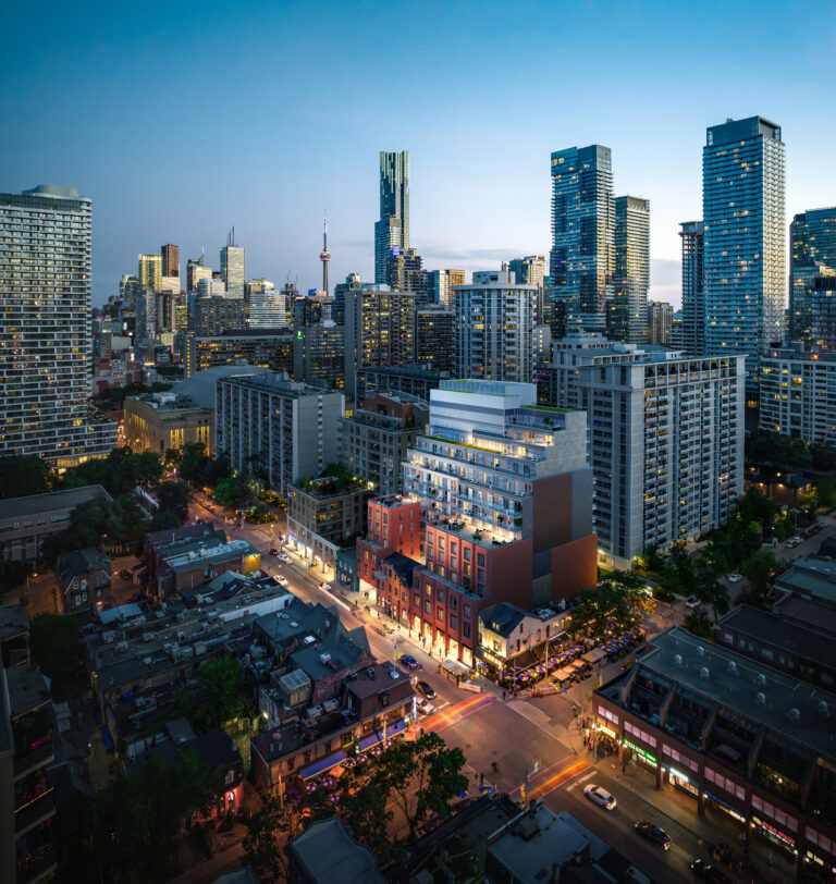 NORM LI 221101 EXT AERIAL VF MaisonWellesley Condos