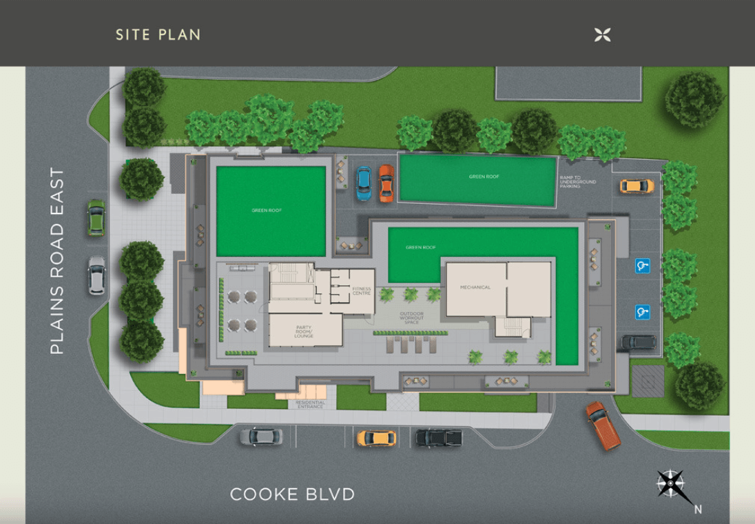 No. 35 Plains Road Condos Aerial View of Site Plan