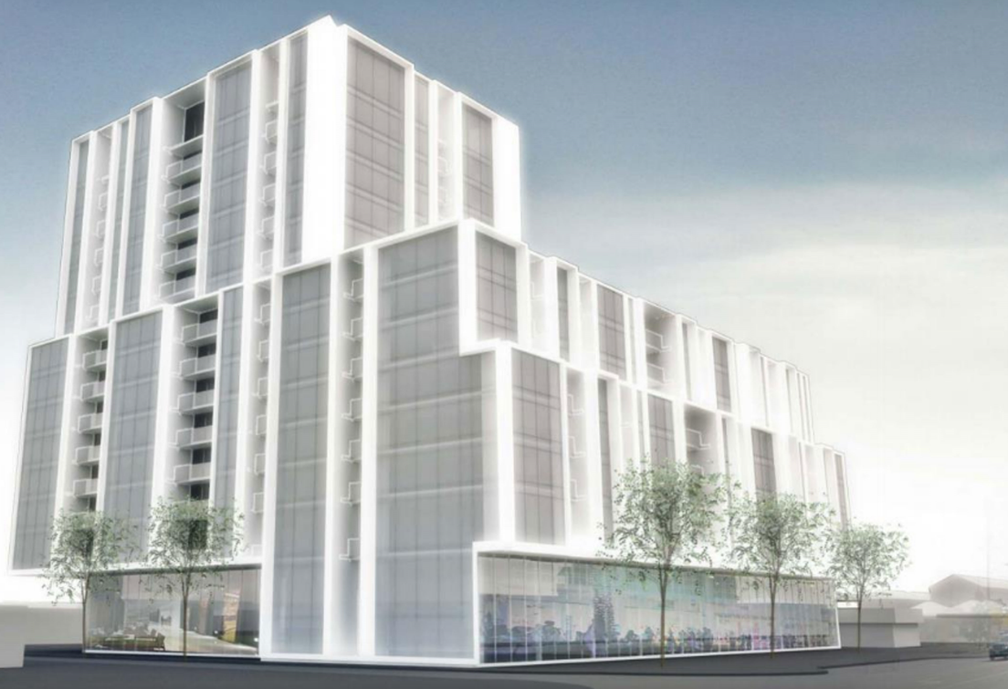 Looking Southwest to 859 West Queensway Condos Early Rendering 2