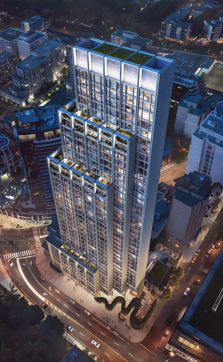 50 Scollard Condos Aerial Night