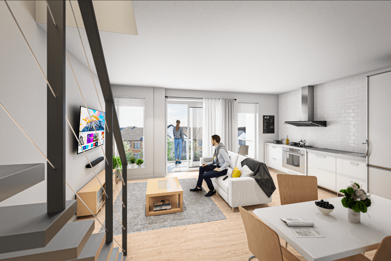 Pioneer Park Towns - KitchenLiving-2