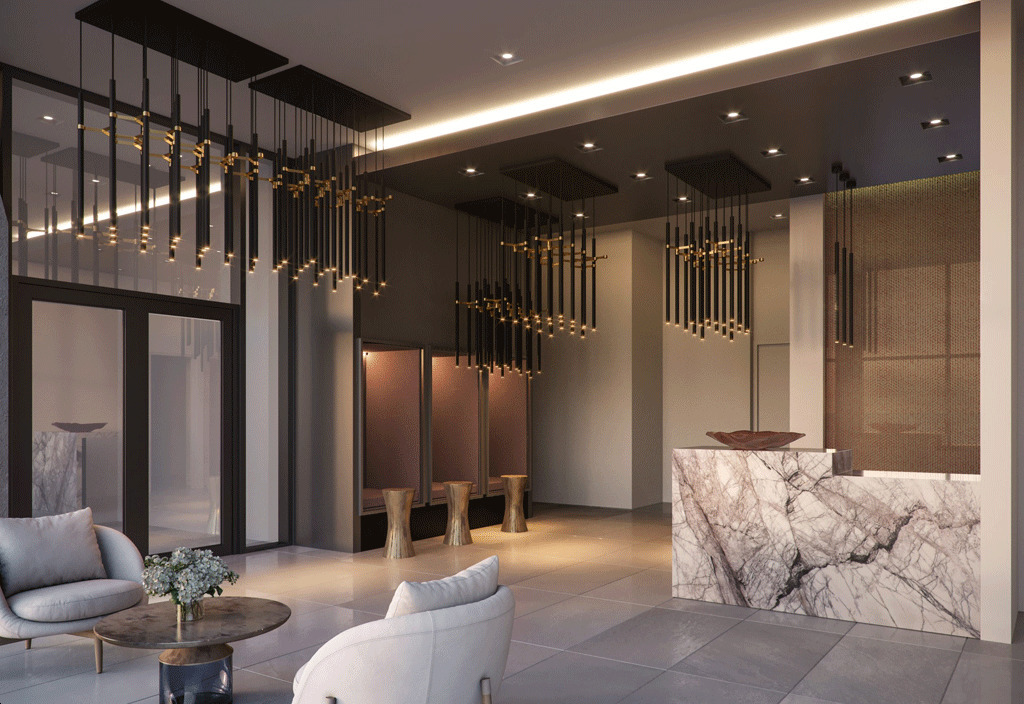 The Riv Condos-Resident-Lobby-Interiors-with-Seating