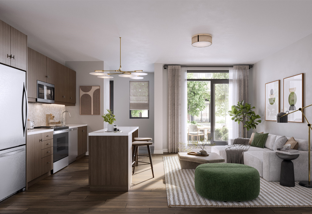Westshore at Long Branch Towns - Garden-Level-Kitchen-and-Living-Space-10