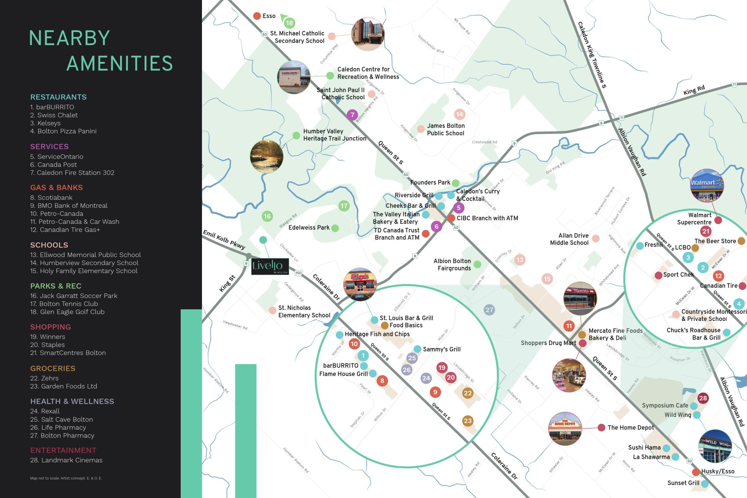 Livello Towns Amenities Map