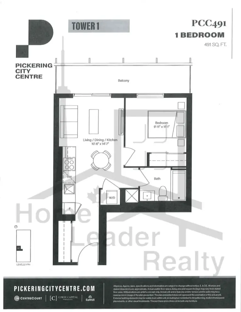 Pickering City Center Condos - 1007 - floorplan