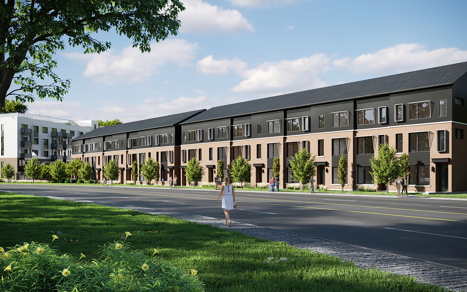 Rainwater at 339 Veterans Condos Streetscape