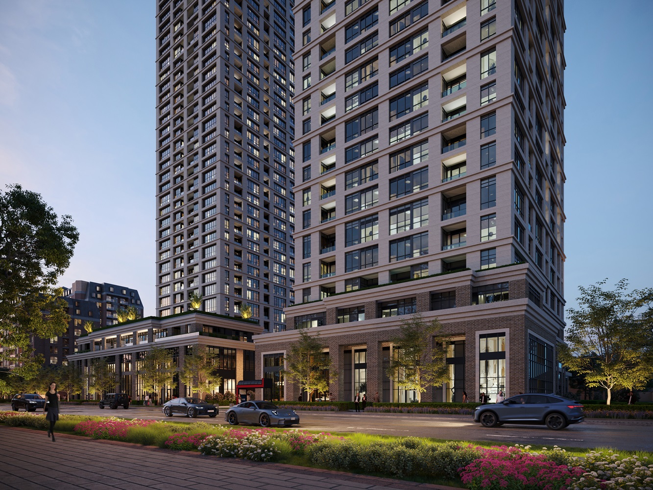 Bristol Place Condos Exterior - Streetscape - Dusk