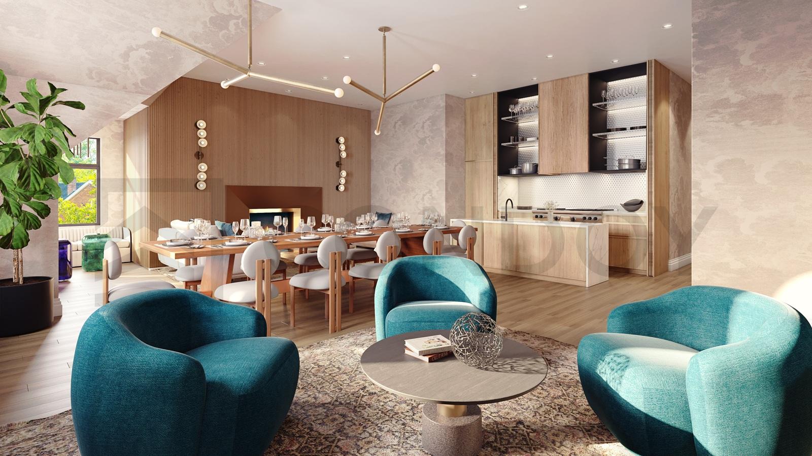 One Ten Avenue Road Condos Lounge Day