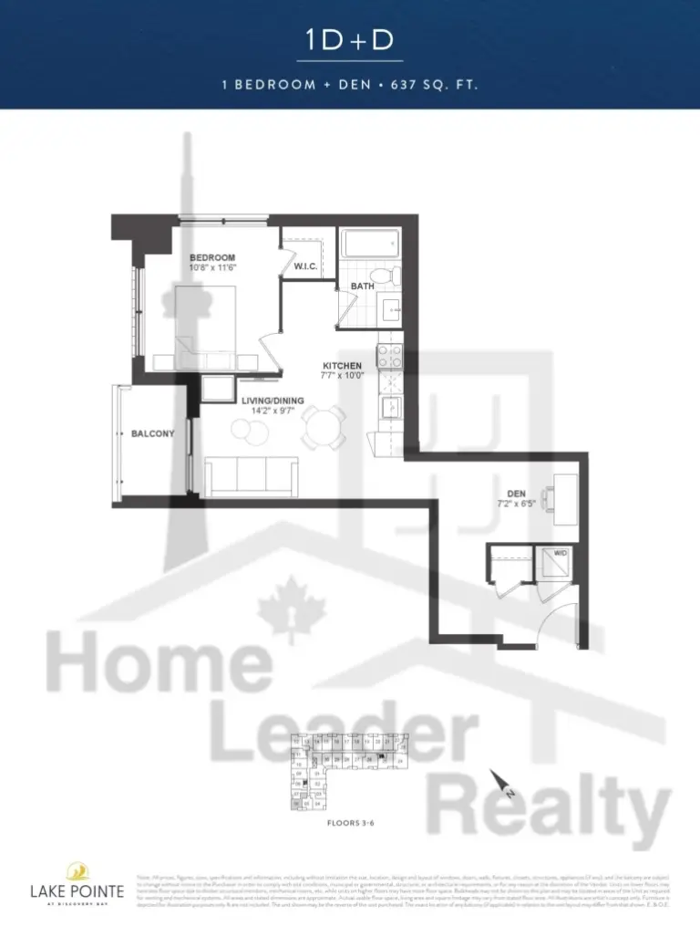 Lake-Pointe-Condos-1D+D-floorplan