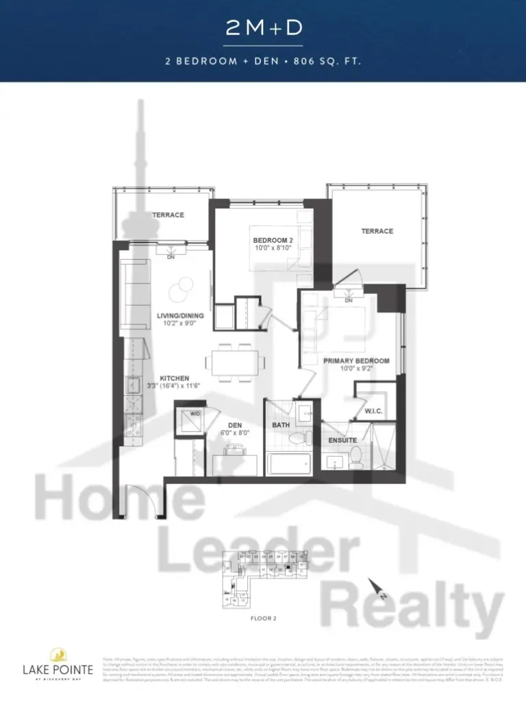 Lake-Pointe-Condos-2M+D-floorplan