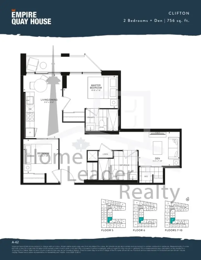 Empire-Quay-House-Condos-Model-Clifton-floorplan