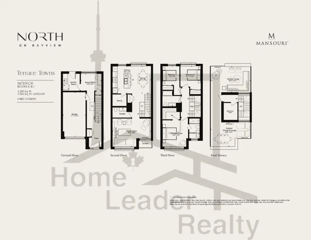 North-on-Bayview-townhouse-Model-suite-Terrace-Town-floorplan