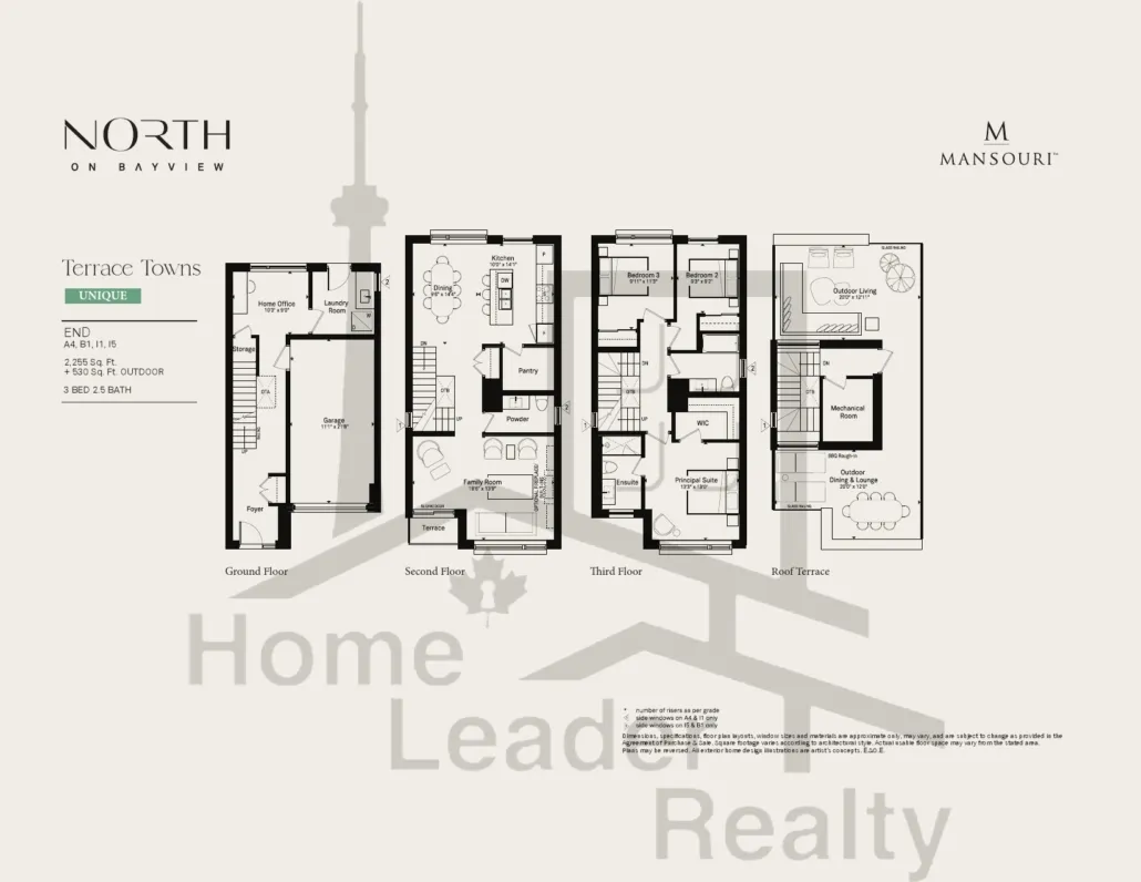 North-on-Bayview-townhouse-Model-suite-Terrace-Town-Unique-floorplan