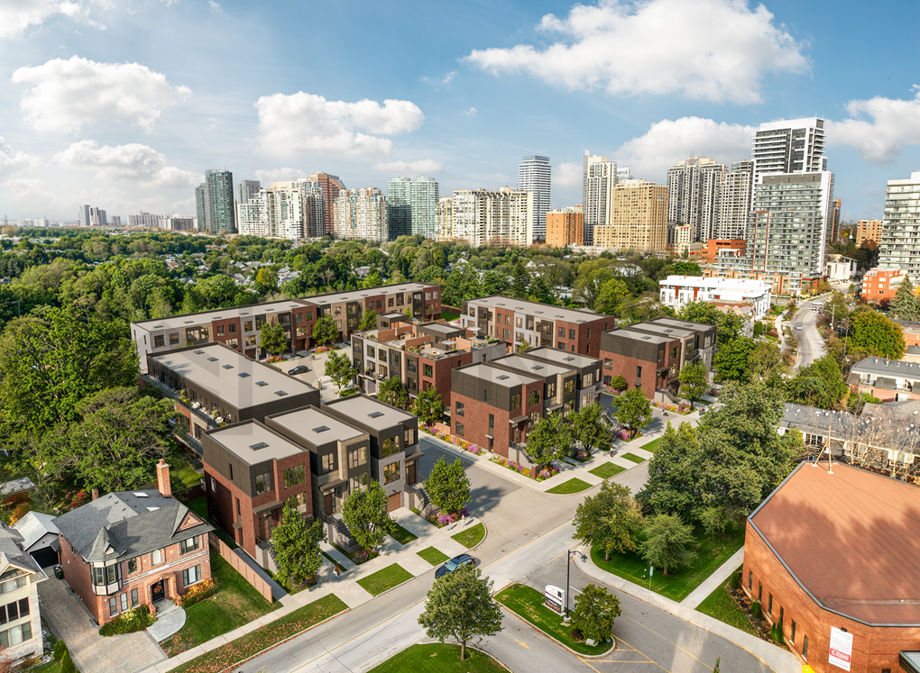 The Winston Collection  Townhomes Ariel Rendering