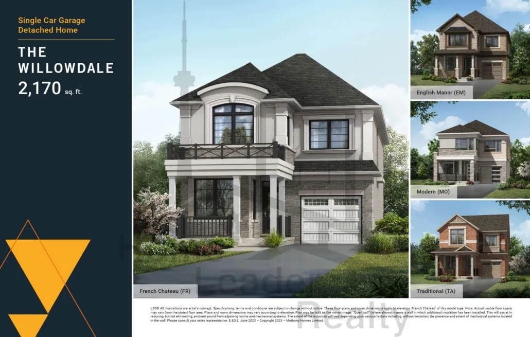 Vicinity West Homes-suite The Willowdale: 4 Bed, 3 Bath, Interior Size from 2170 sq ft. Detailed preconstruction floorplan information for informed decisions.