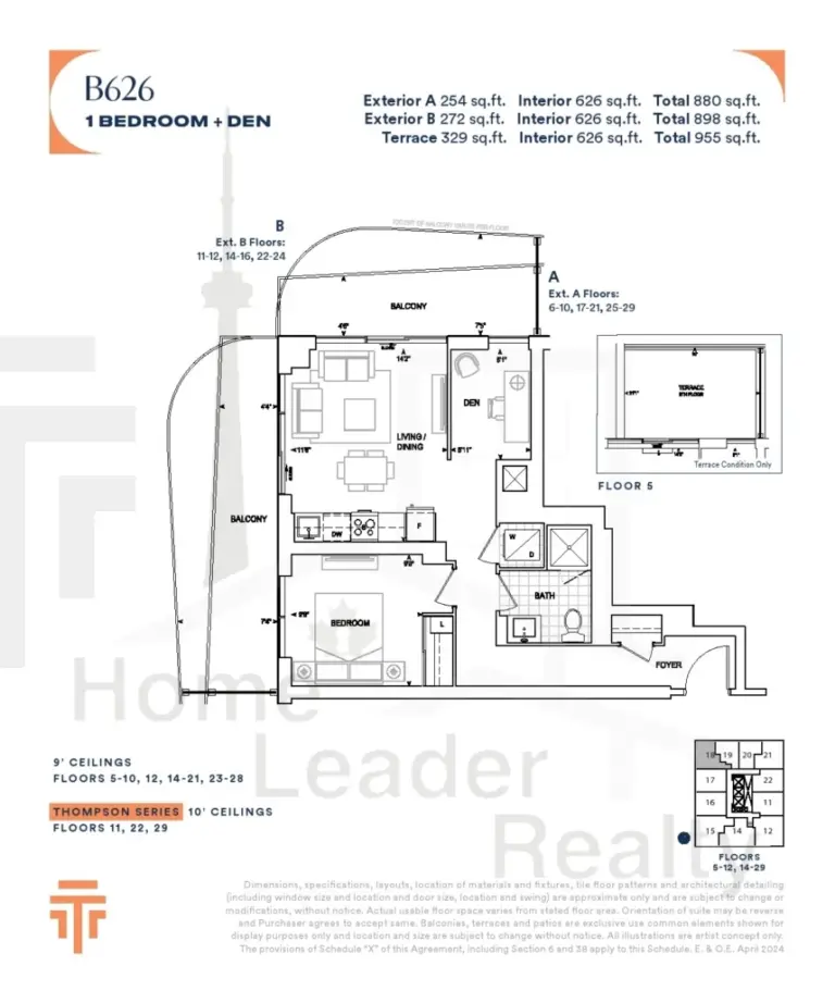 Thompson-Towers-2-Unit-1418-B626-floorplan