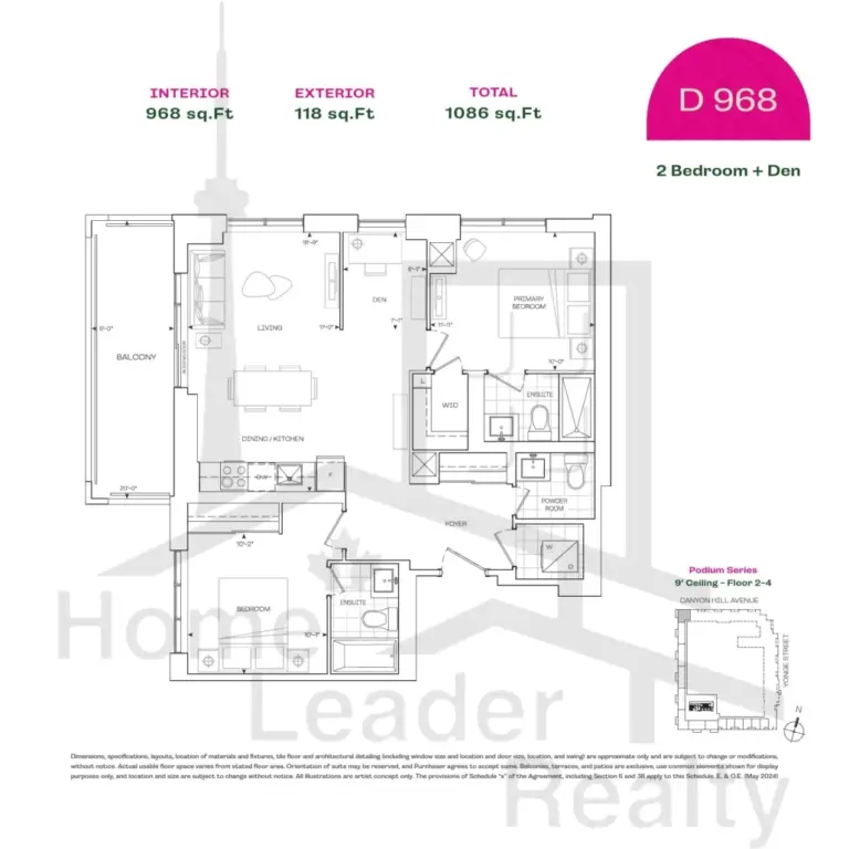Burnet-Condos-at-Rise & Rose-D968-2B+D-floorplan