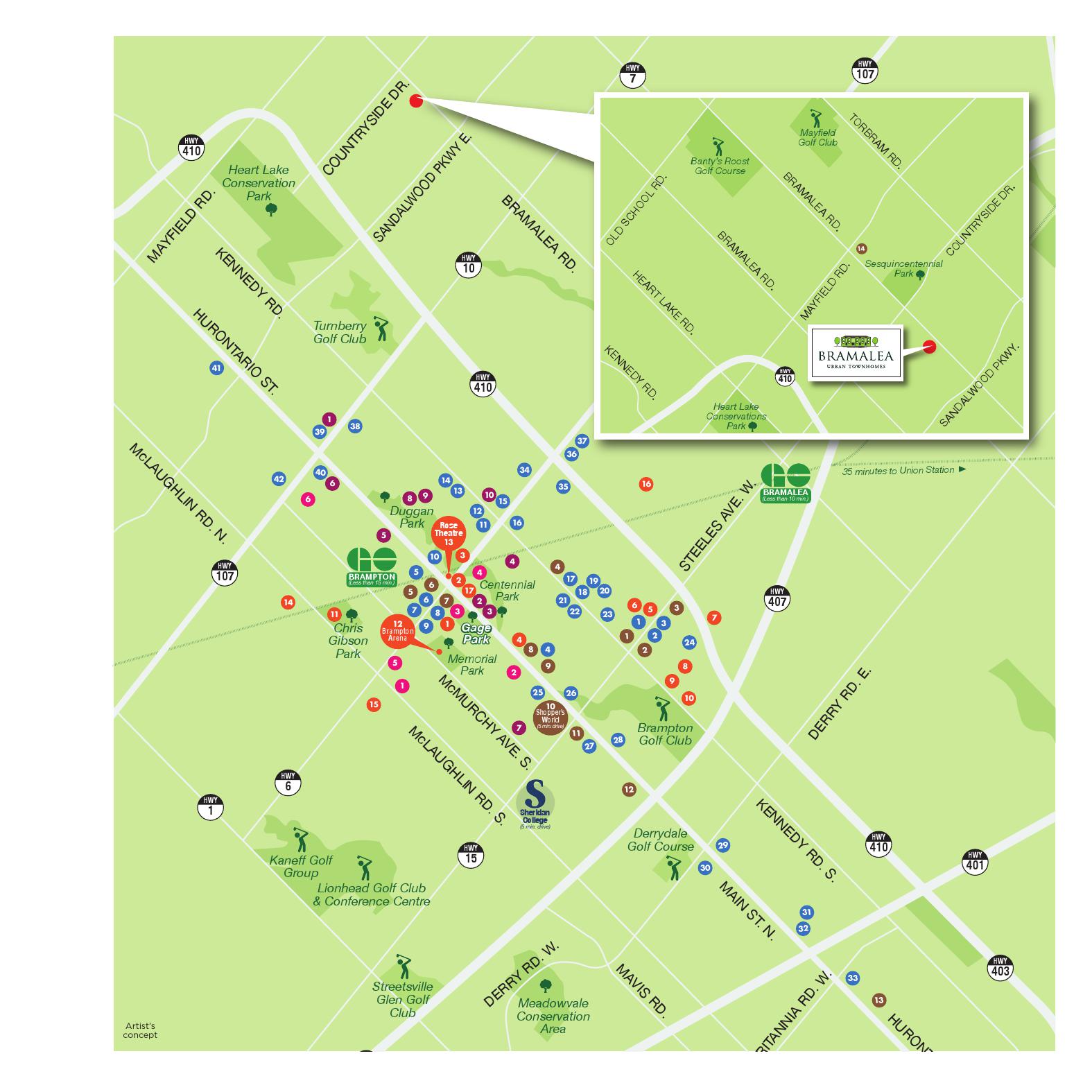 Bramalea Urban Towns Map