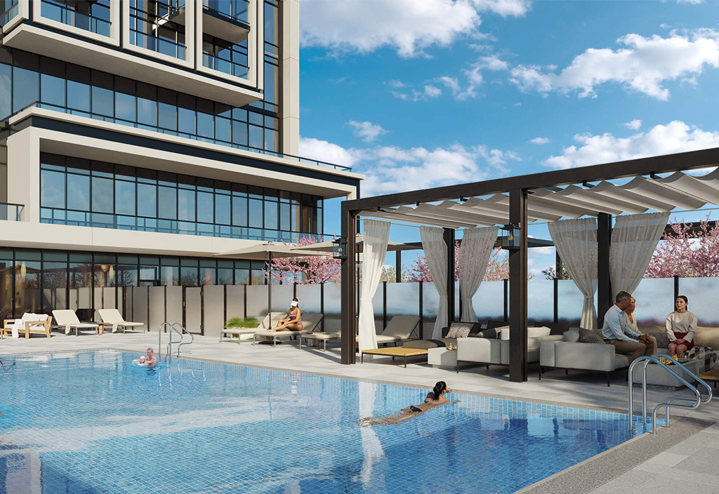 The Wilde Condos Outdoor Rooftop Pool and Lounge Area