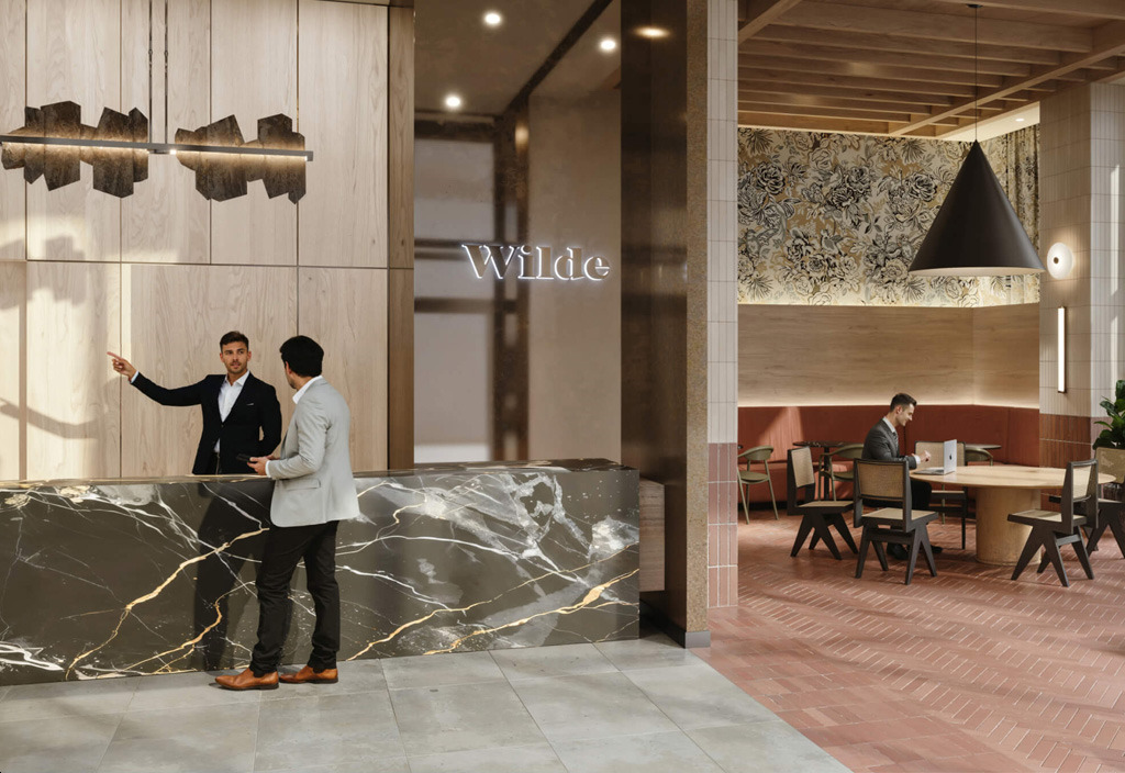 The Wilde Condos Resident Lobby with Concierge and Lounge