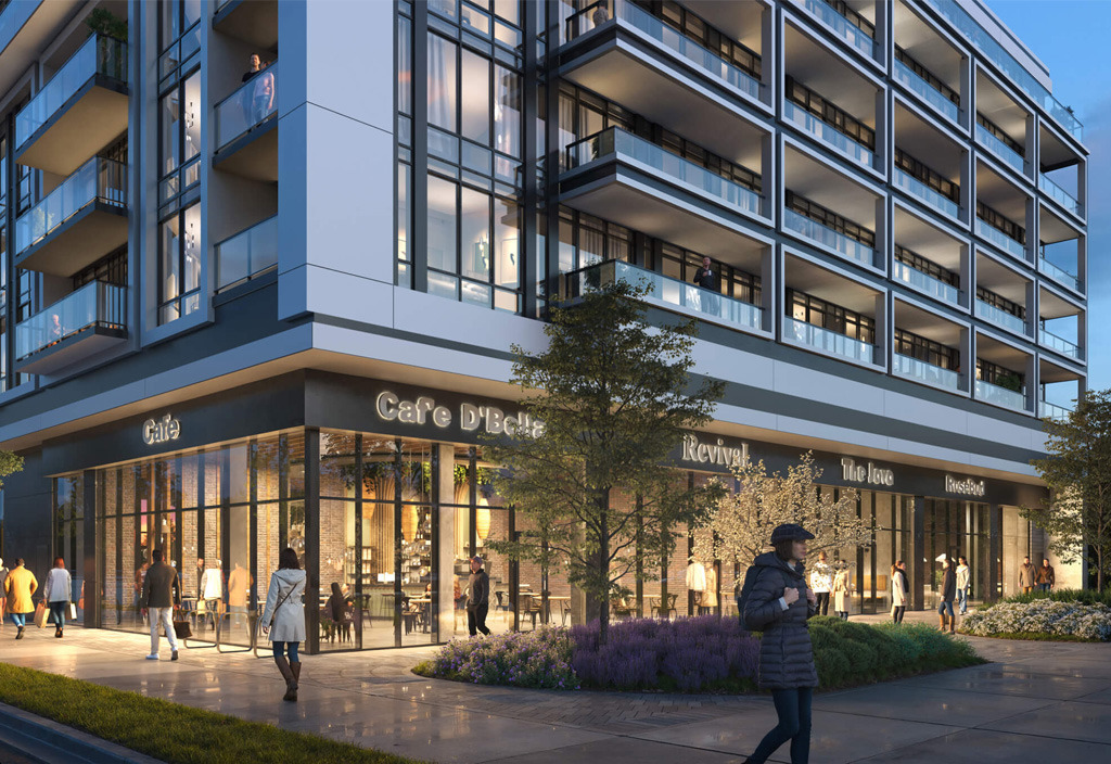 The Wilde Condos Street Level View of Lower Level Exteriors