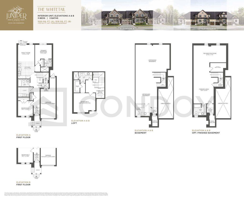 Juniper Gate Homes | The Whitetail Elev. B (Interior Unit - MOD) | 1518 ...