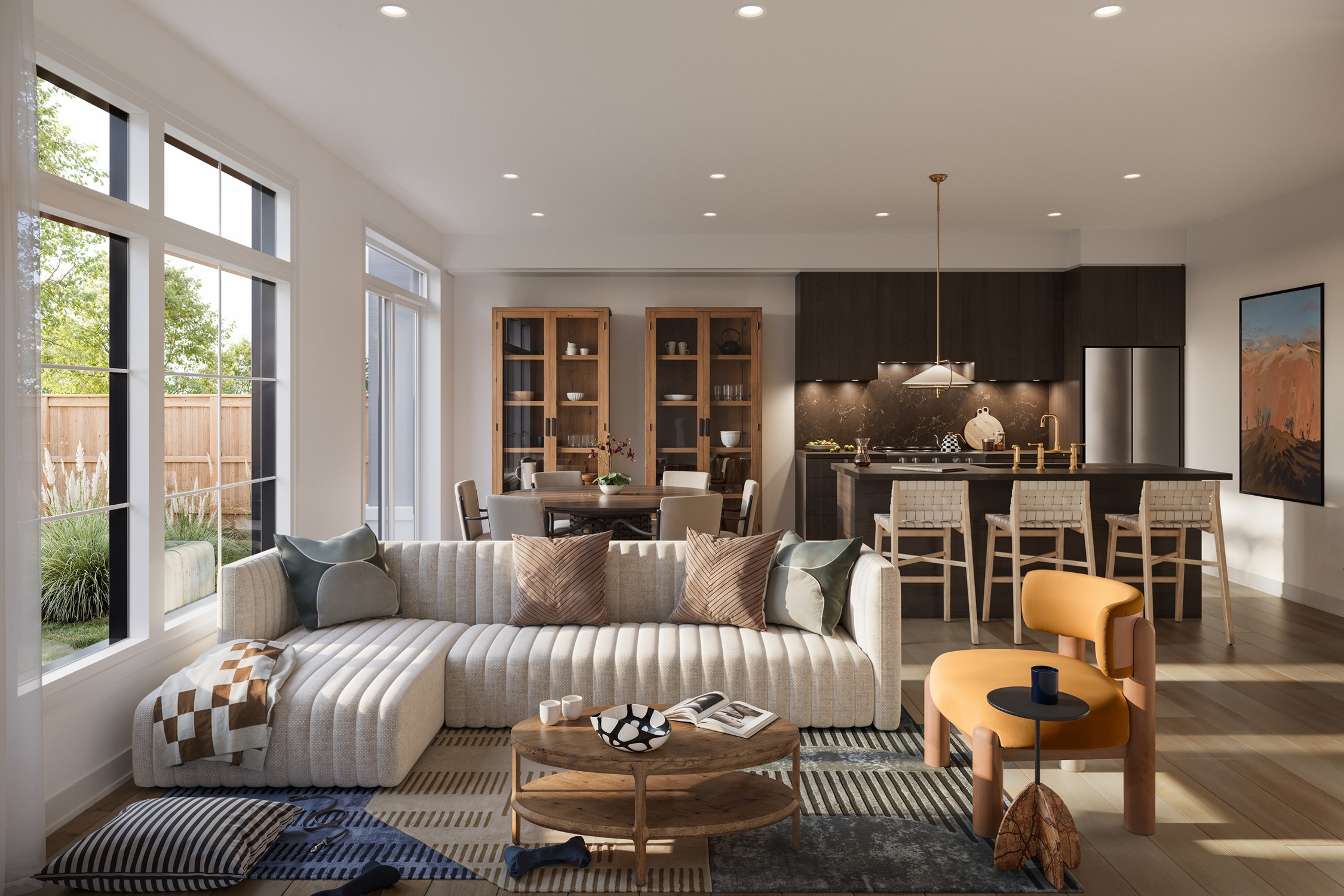 Wild Indigo - Towns Clover Model Kitchen Living