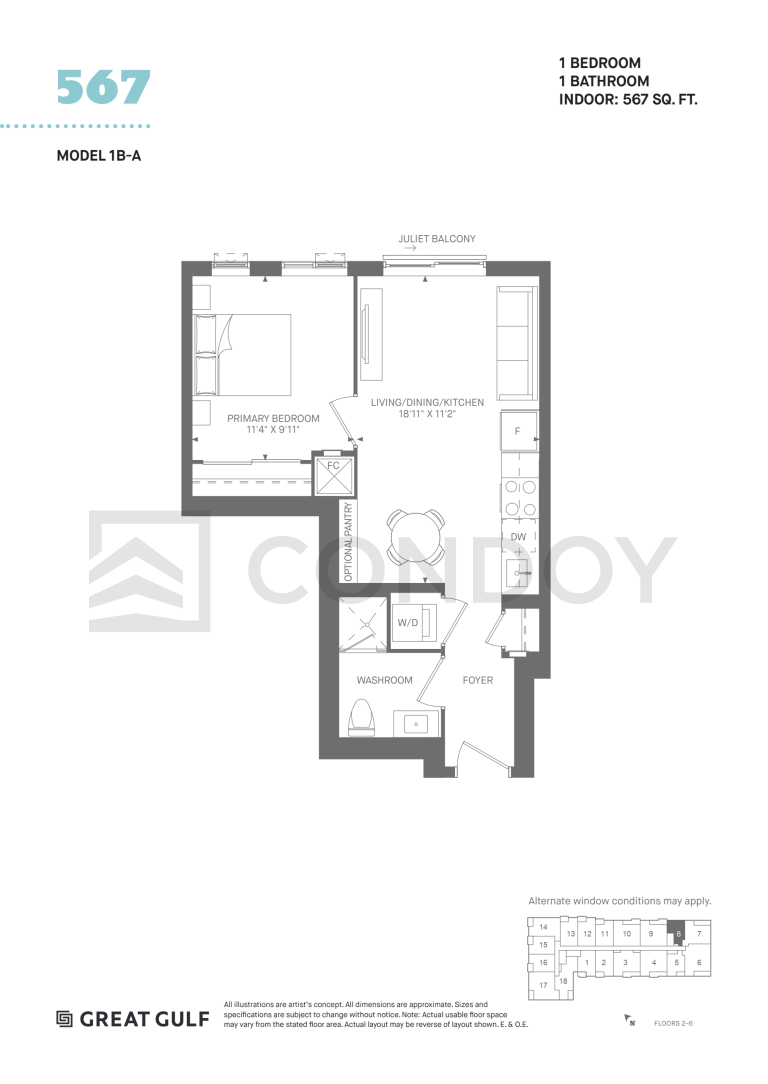 MV1 Condos 1B-A Floorplan